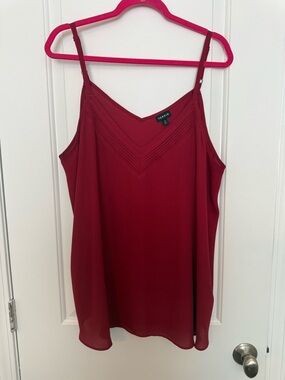 torrid deep red V-neck pintuck cami